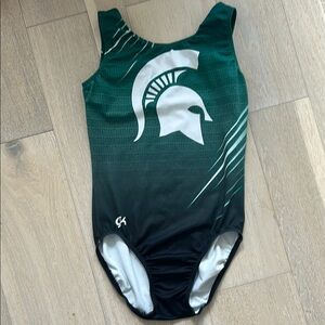 Green and Black MSU Spartan GK Leotard